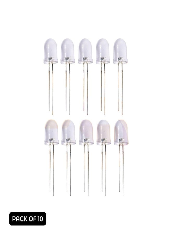 إلكترونيك سبايسس مصابيح LED بيضاء باردة فائقة السطوع مقاس 10 مم، مزودة بدبابيس مزدوجة، عبوة من 10 قطع - Image 2